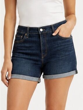 Levi’s Mid Length Hypersoft Denim Shorts Women’s Size 32 (14) Dark Wash NWT